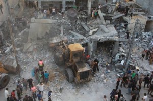 Ghannam house soon after being shelled.