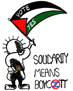 A design done by SOAS BDS campaign in support of the academic boycott